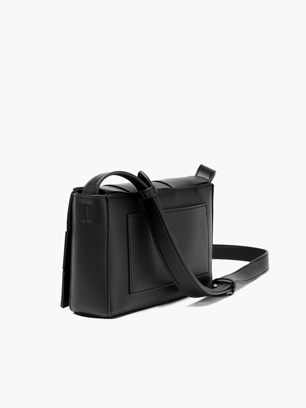Zwart geweven crossbody tas