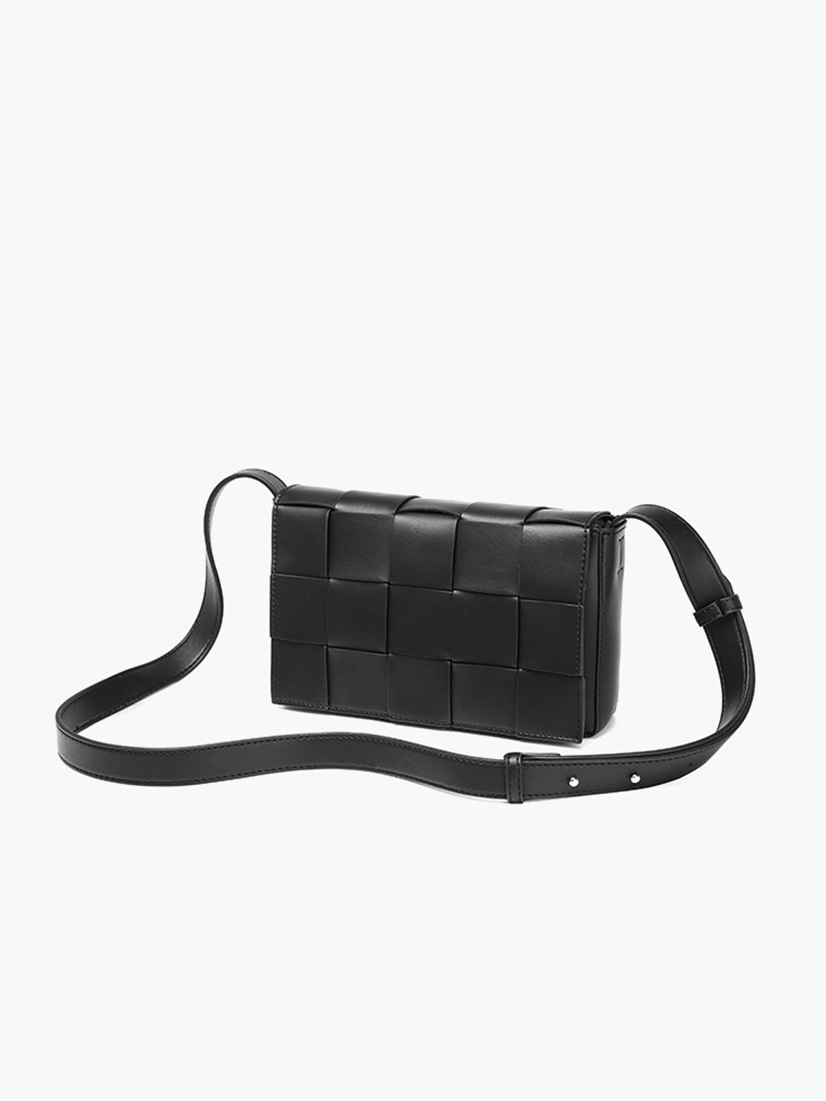 Zwart geweven crossbody tas