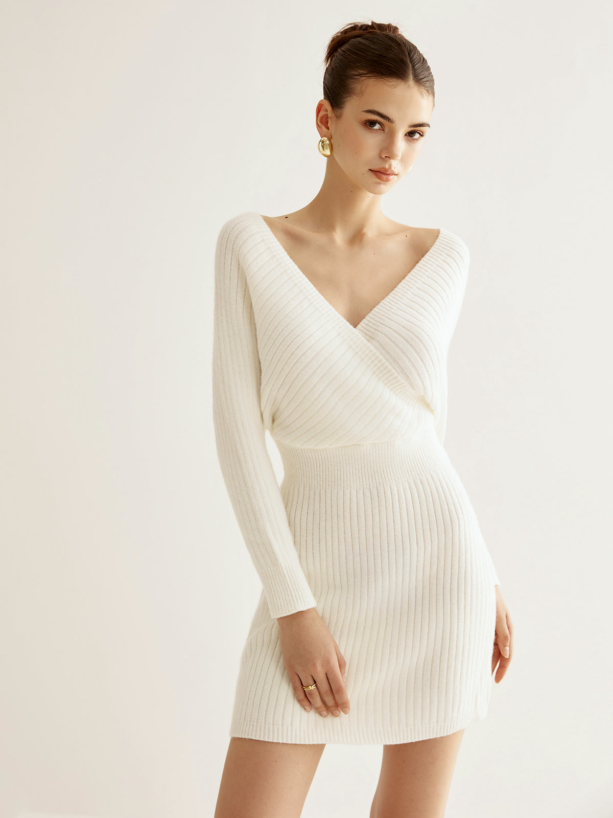 Knitwear jurk V-hals