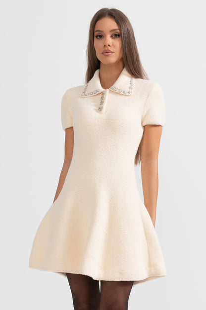 Elegante zachte jurk met korte mouwen