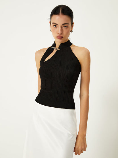 Top met asymmetrische knoopsluiting