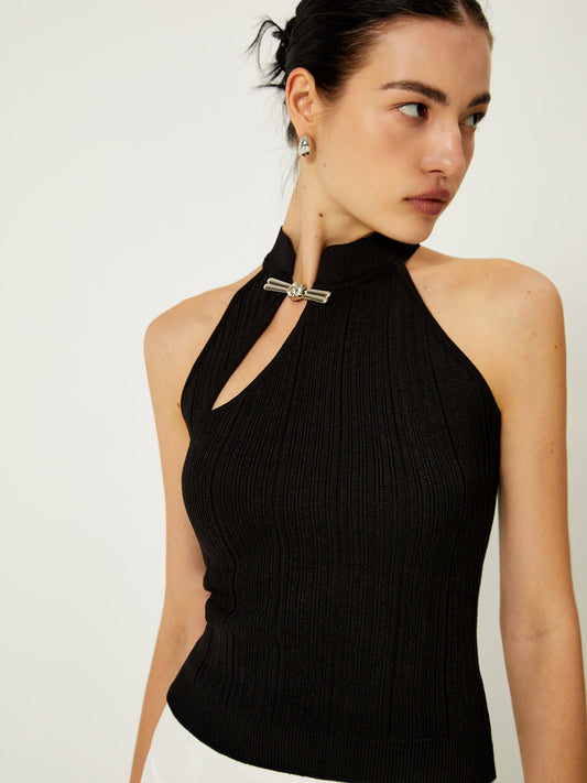 Top met asymmetrische knoopsluiting