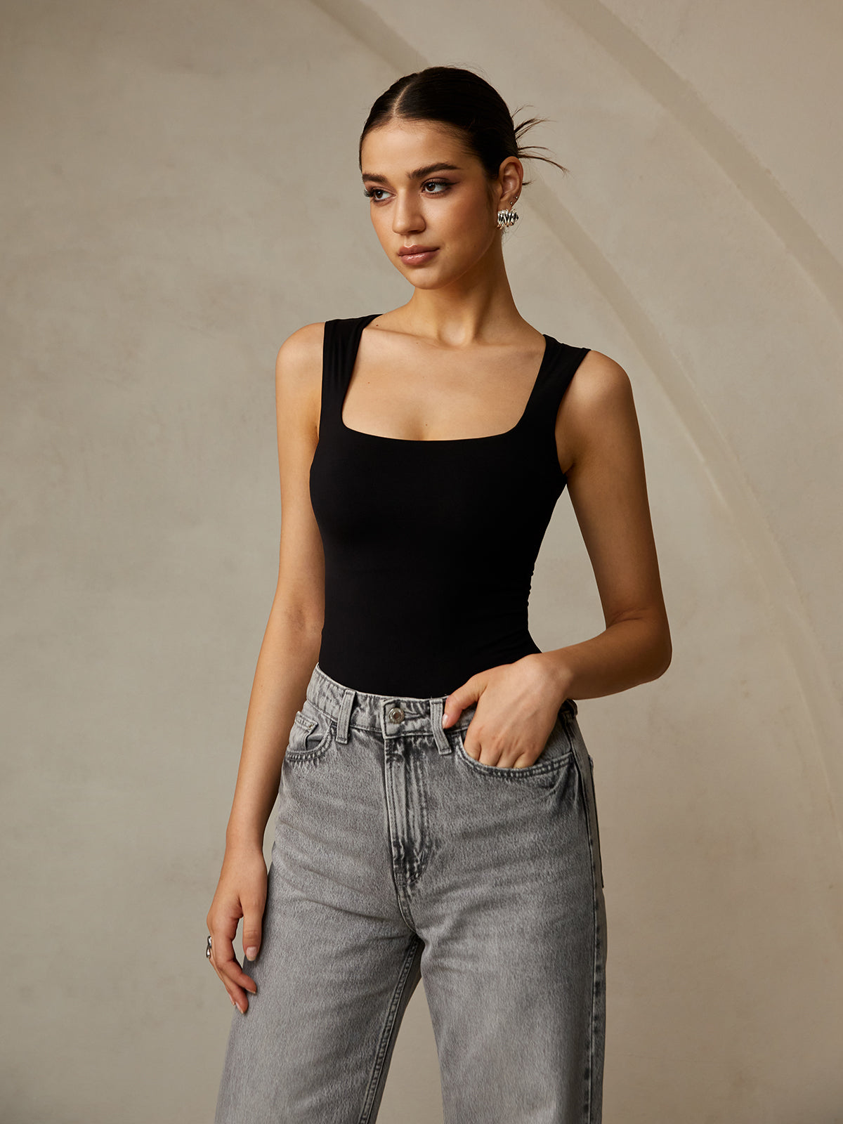 Casual effen top