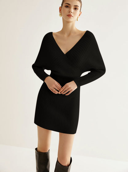Knitwear jurk V-hals