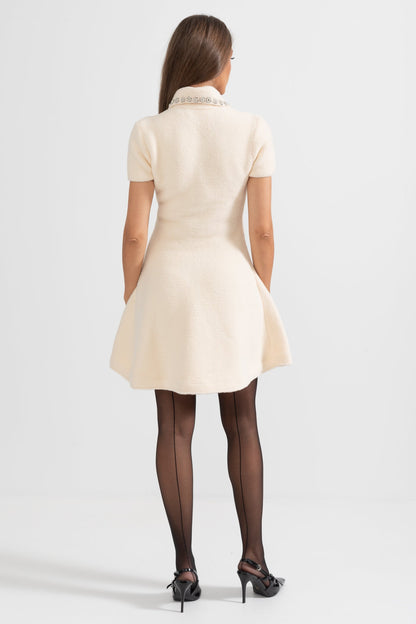Elegante zachte jurk met korte mouwen