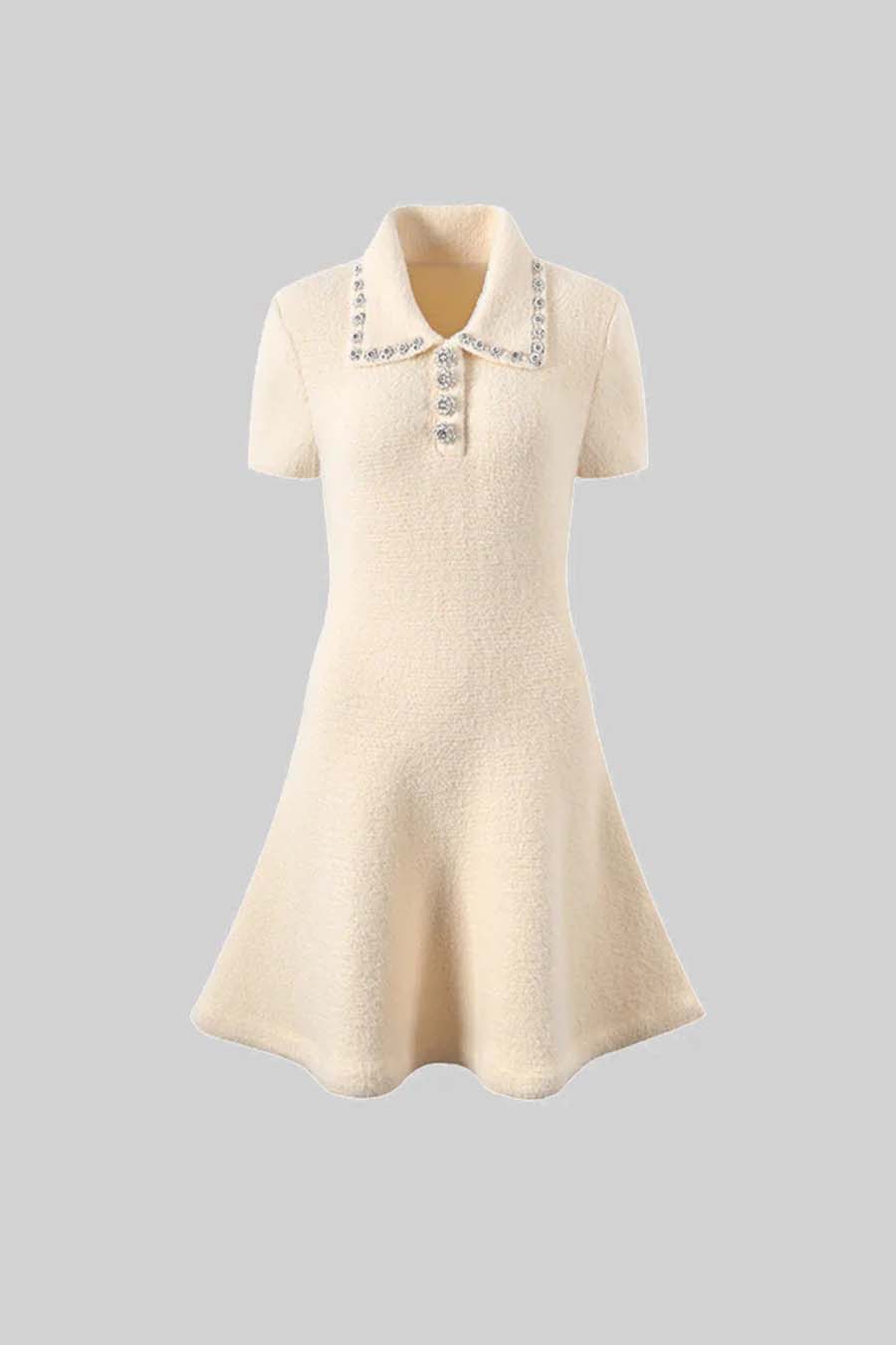 Elegante zachte jurk met korte mouwen